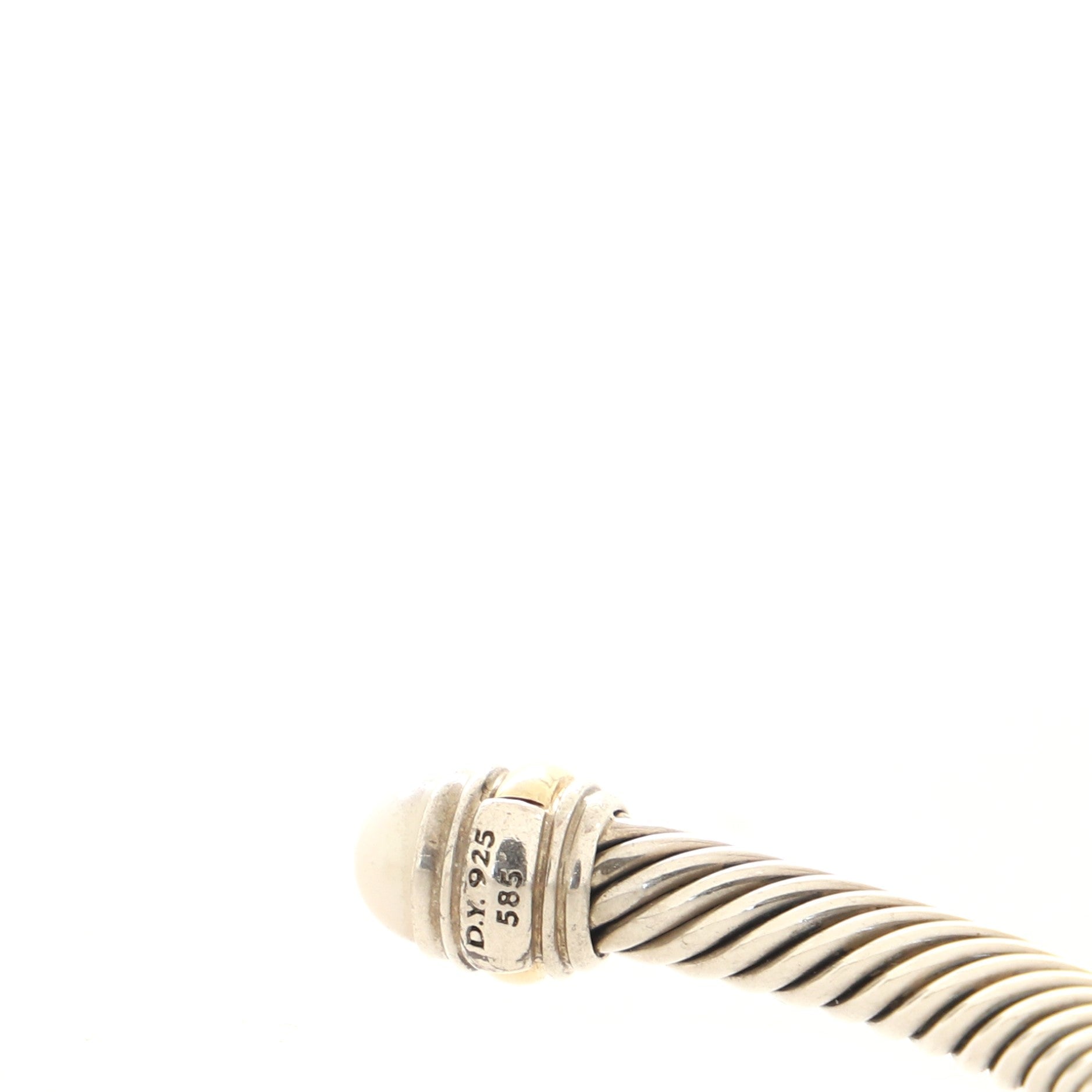 Cable Classic Bracelet Sterling Silver with 14K Yellow Gold and Pearls 5mm