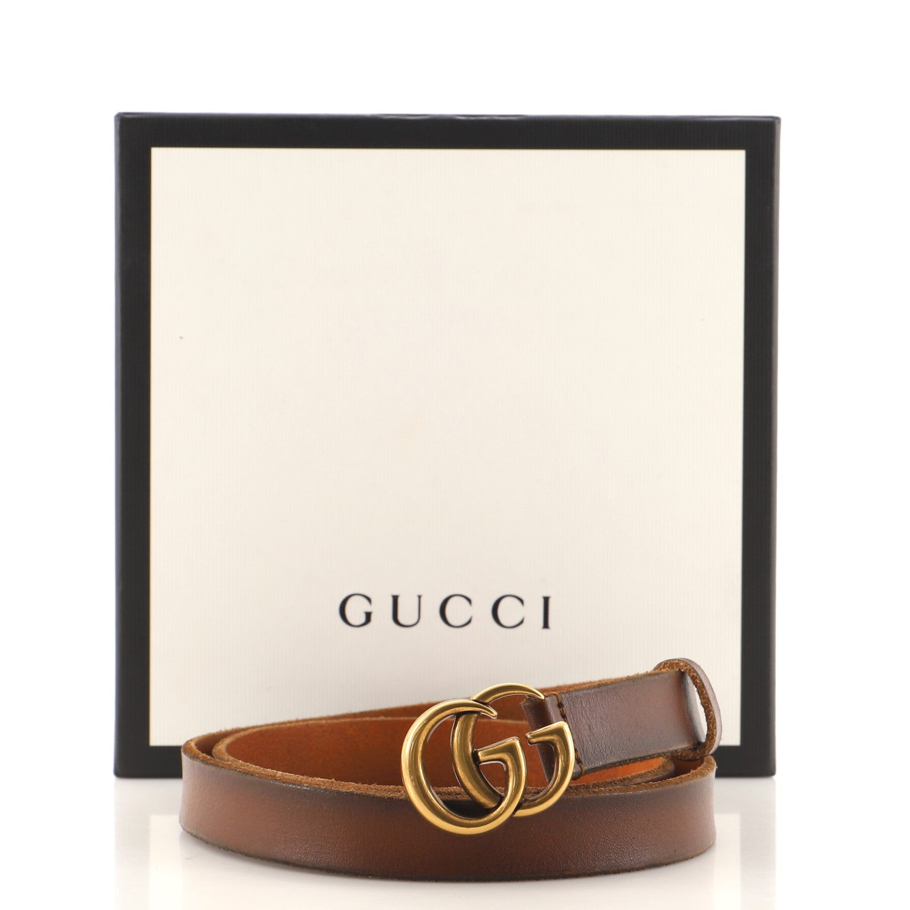 GG Marmont Belt Leather Thin 80