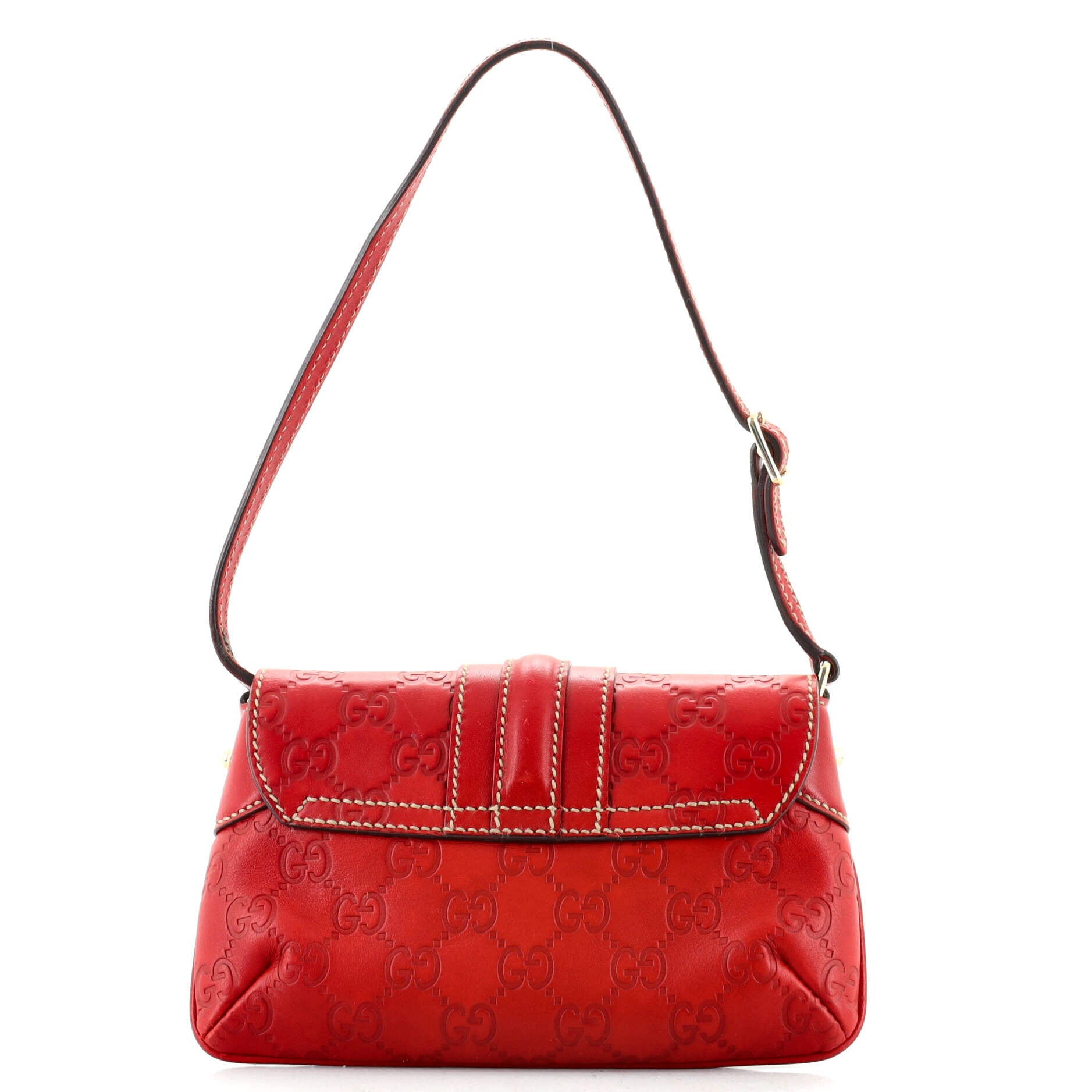 Vintage Heart Lock Flap Bag Guccissima Leather Mini