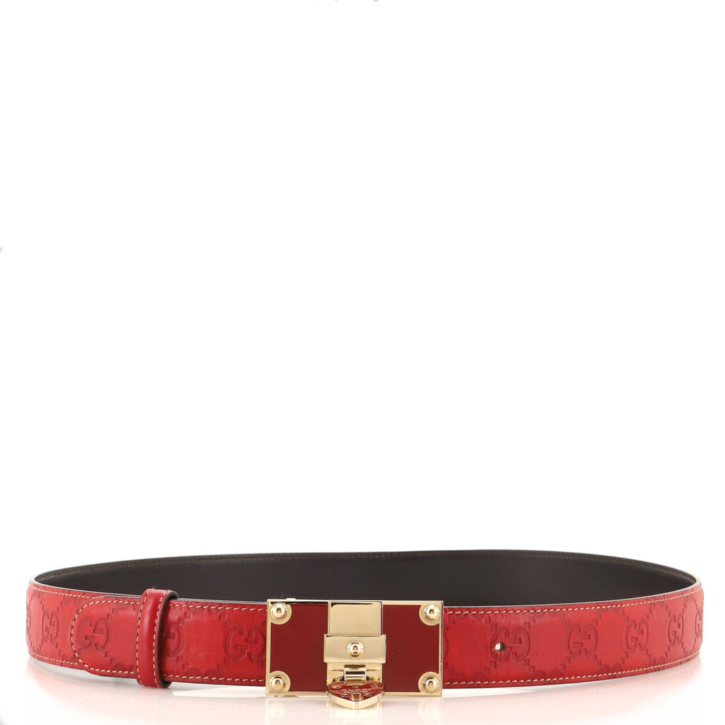 Vintage Heart Lock Belt Guccissima Leather Medium 85