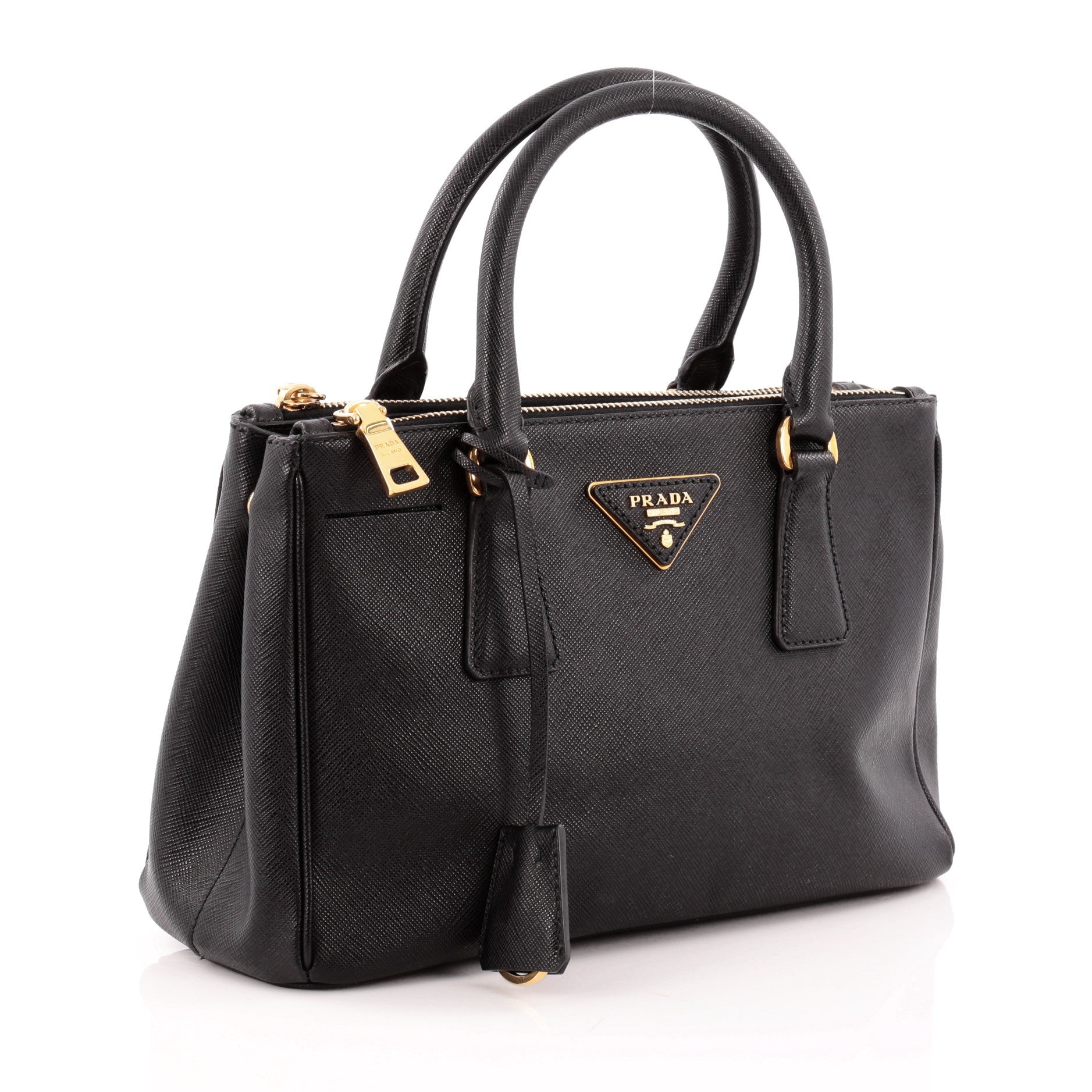 Double Zip Lux Tote Saffiano Leather Mini