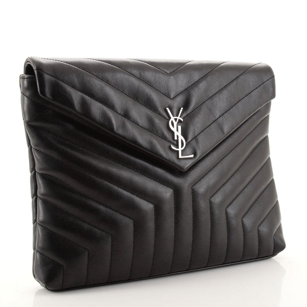 LouLou Document Clutch Matelasse Chevron Leather