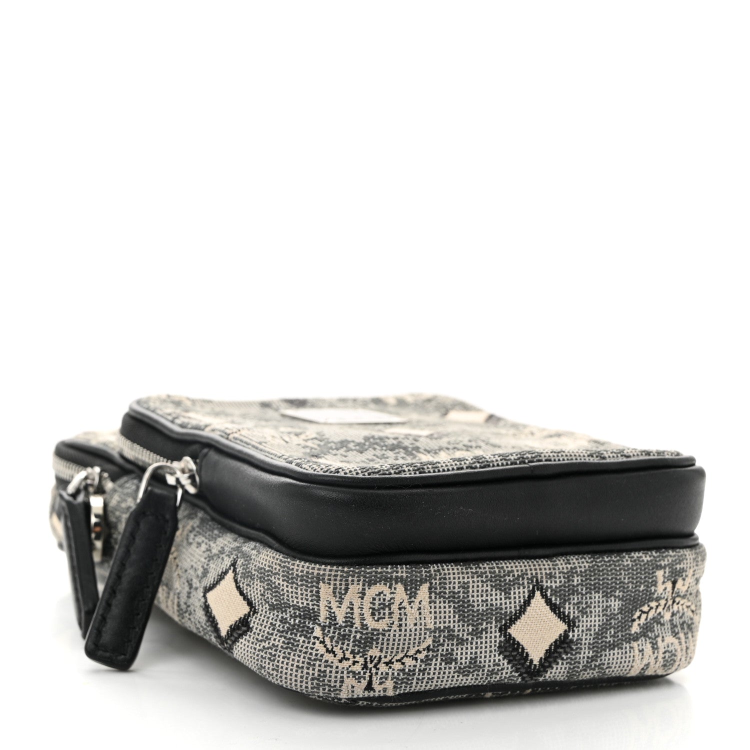 Vintage Jacquard Monogram Crossbody Bag Grey