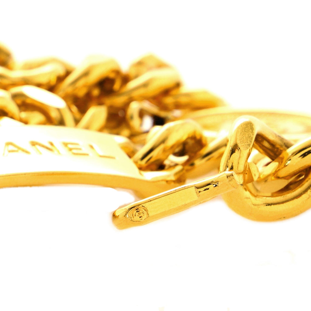 Vintage Logo Plate Chain Belt Metal 75