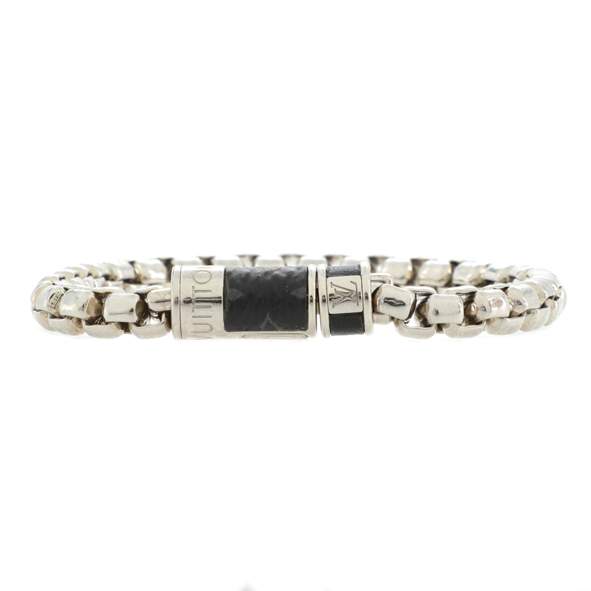 Monogram Chain Bracelet Metal with Monogram Eclipse Canvas