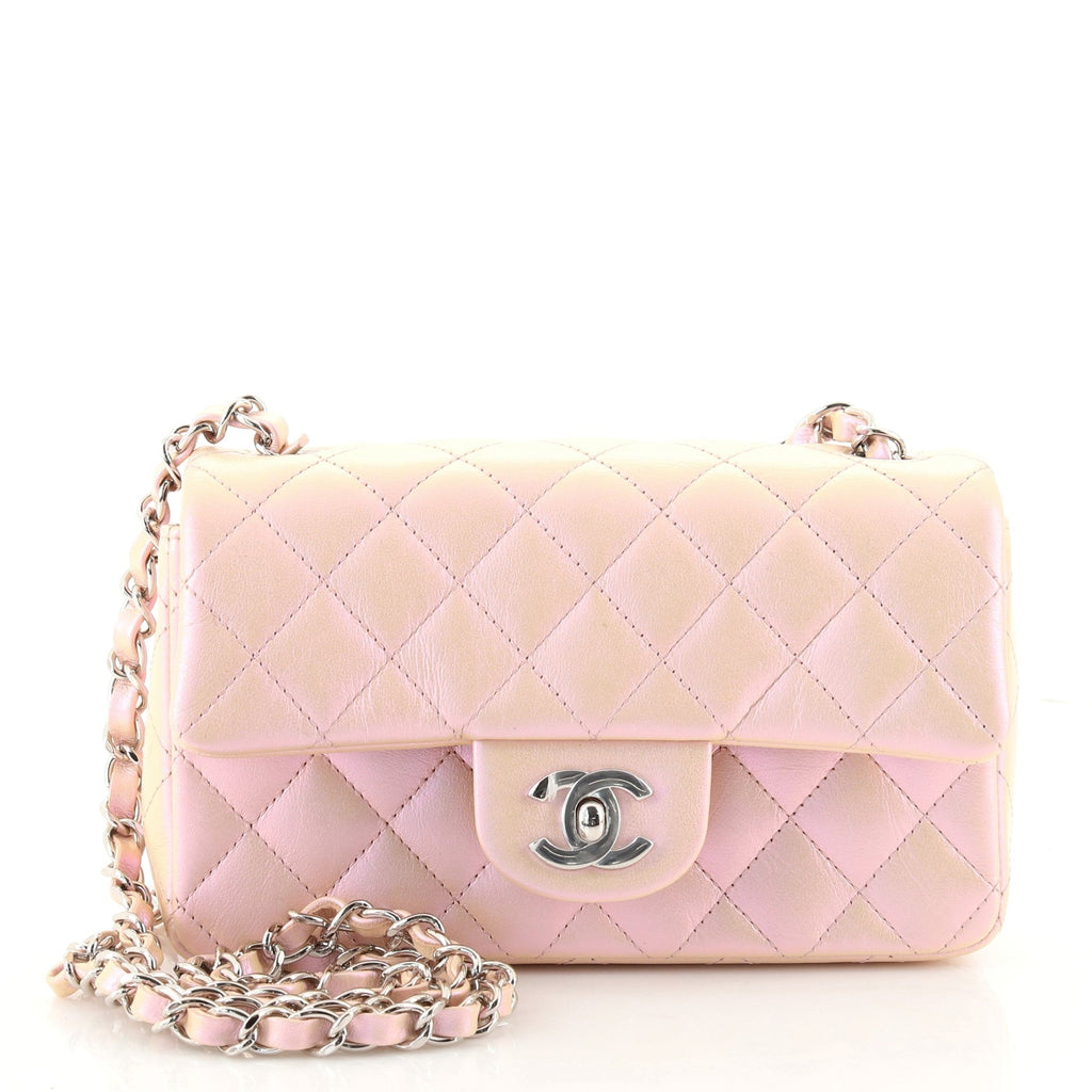 Classic Single Flap Bag Quilted Iridescent Calfskin Mini