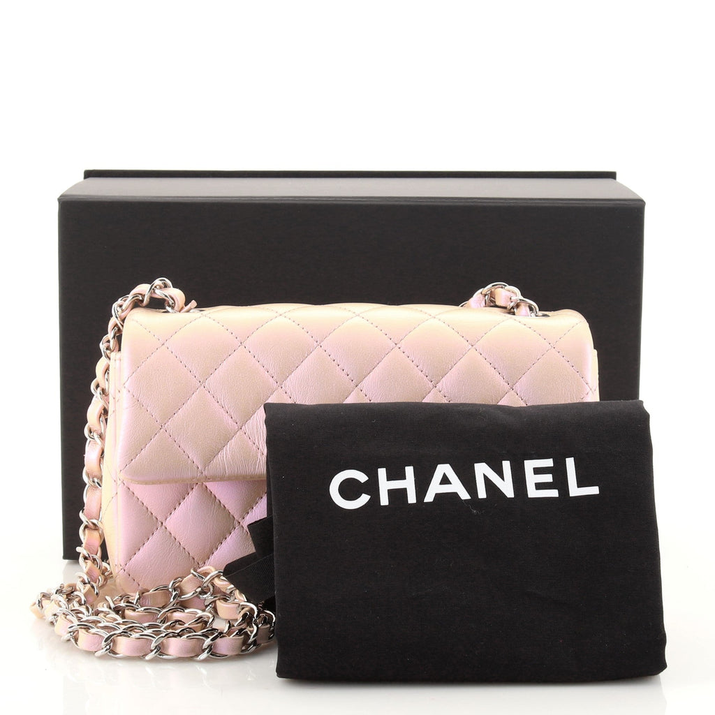 Classic Single Flap Bag Quilted Iridescent Calfskin Mini
