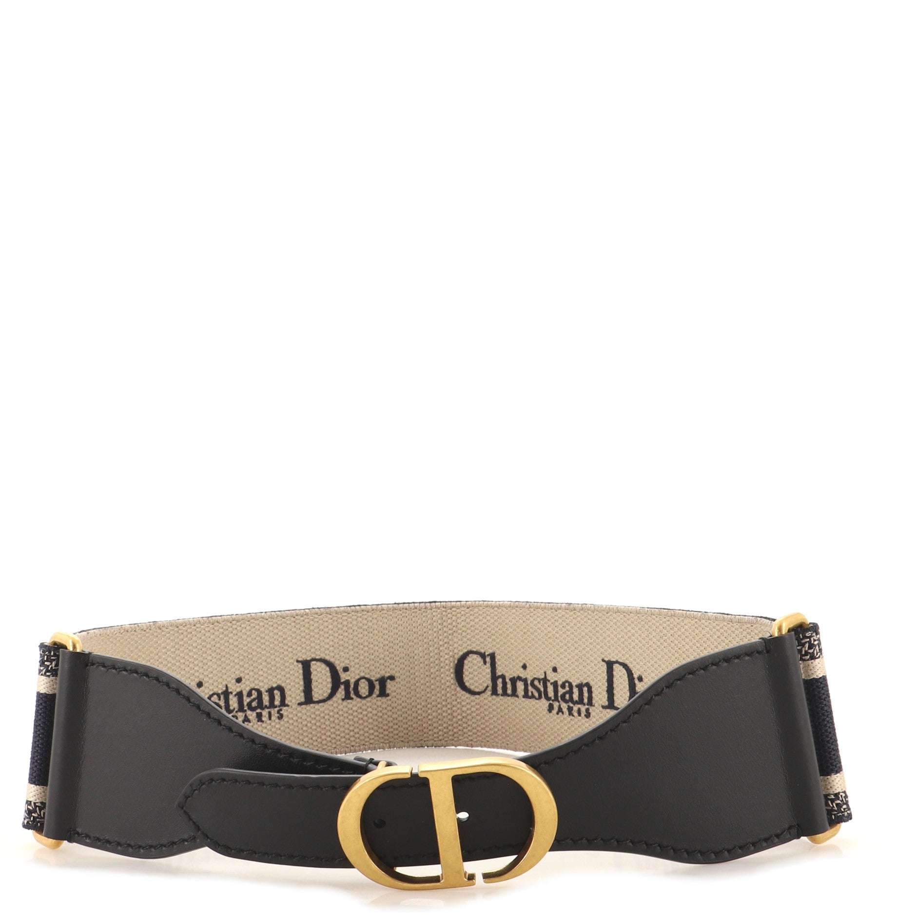 Logo Belt Embroidered Canvas Extra Wide 80
