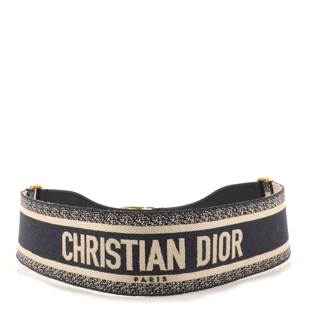 Logo Belt Embroidered Canvas Extra Wide 80