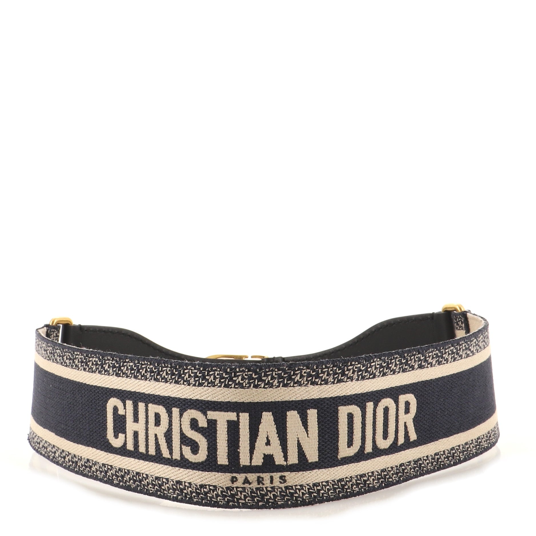 Logo Belt Embroidered Canvas Extra Wide 80