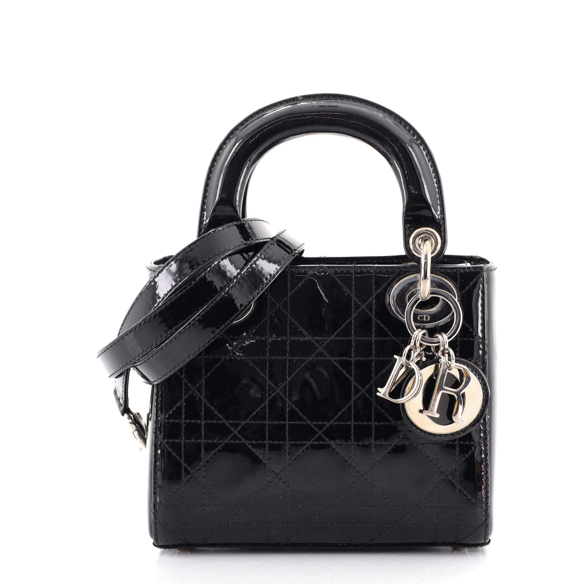 Lady Dior Bag Cannage Stitch Patent Mini