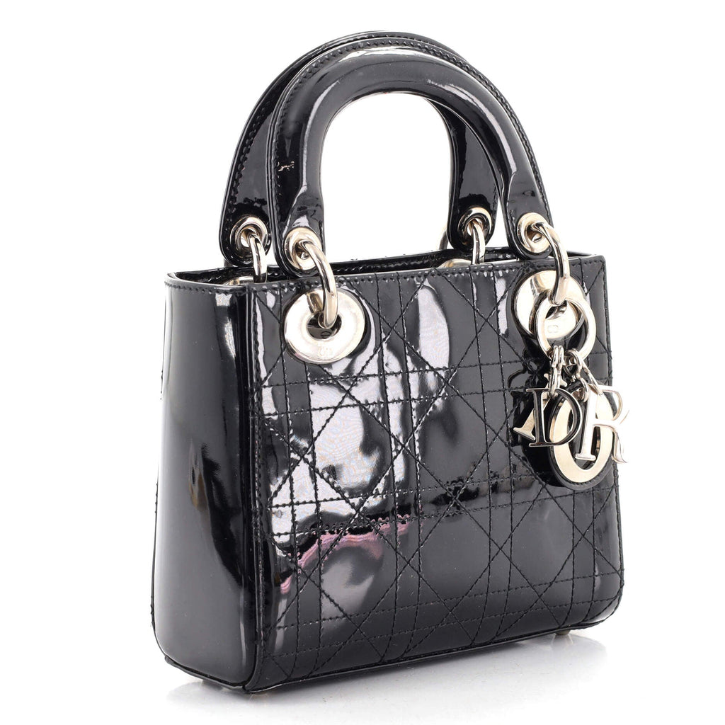 Lady Dior Bag Cannage Stitch Patent Mini