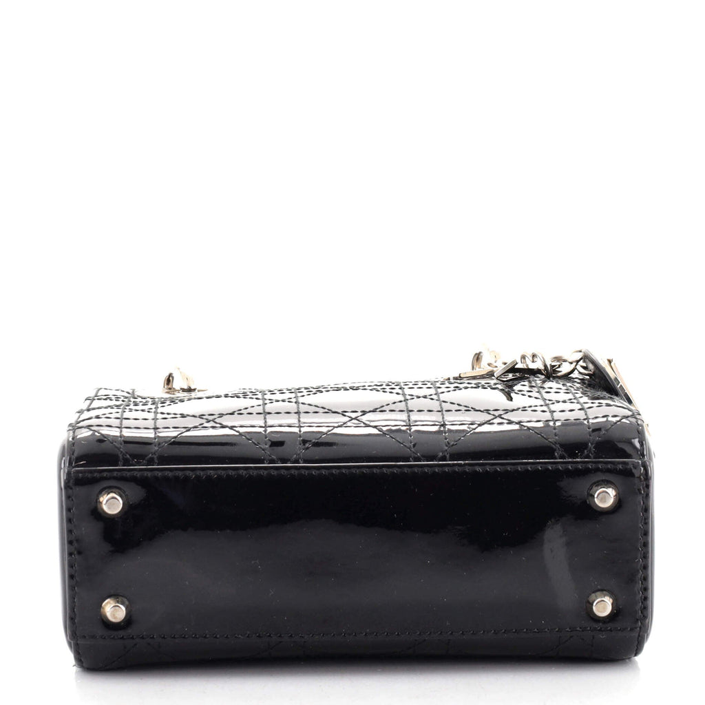 Lady Dior Bag Cannage Stitch Patent Mini