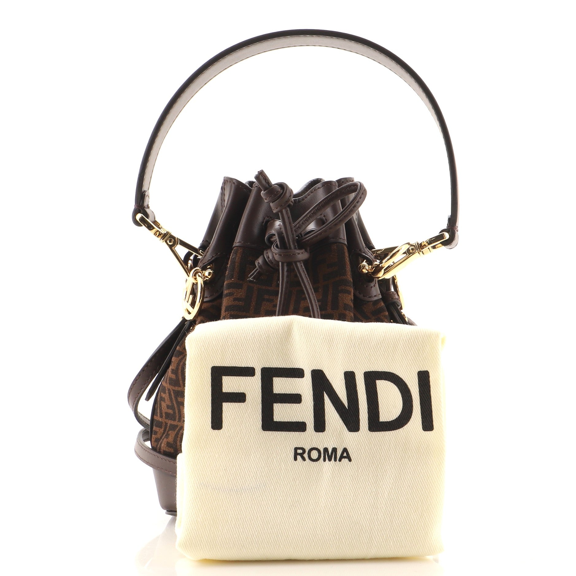 Mon Tresor Bucket Bag Zucca Suede Mini