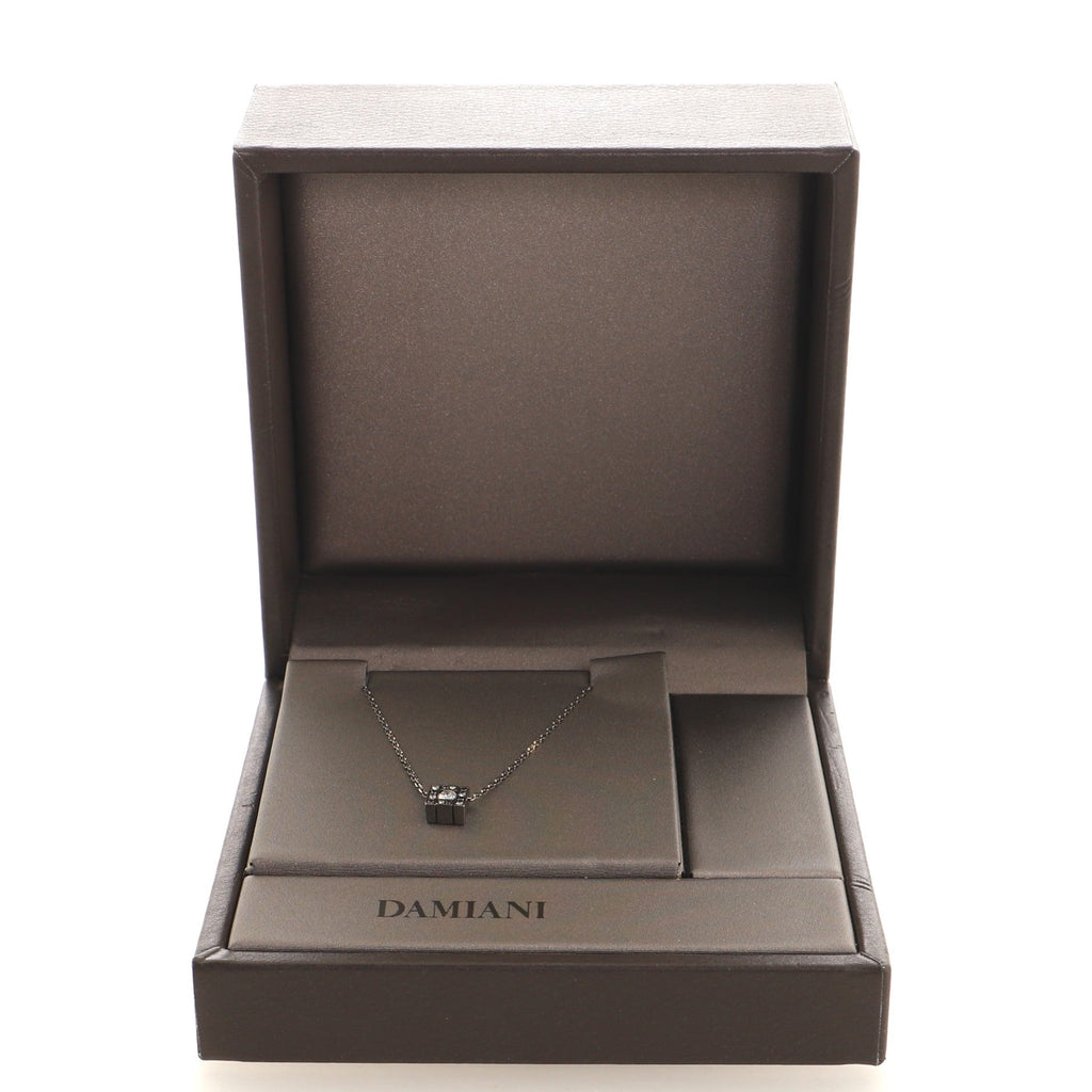 Belle Epoque Square Pendant Necklace 18K White Gold and Diamonds