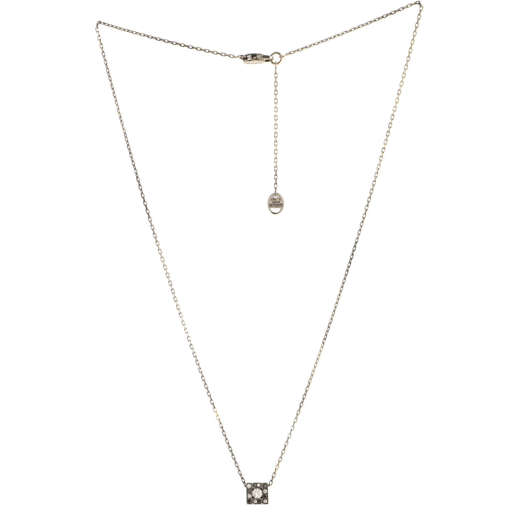 Belle Epoque Square Pendant Necklace 18K White Gold and Diamonds