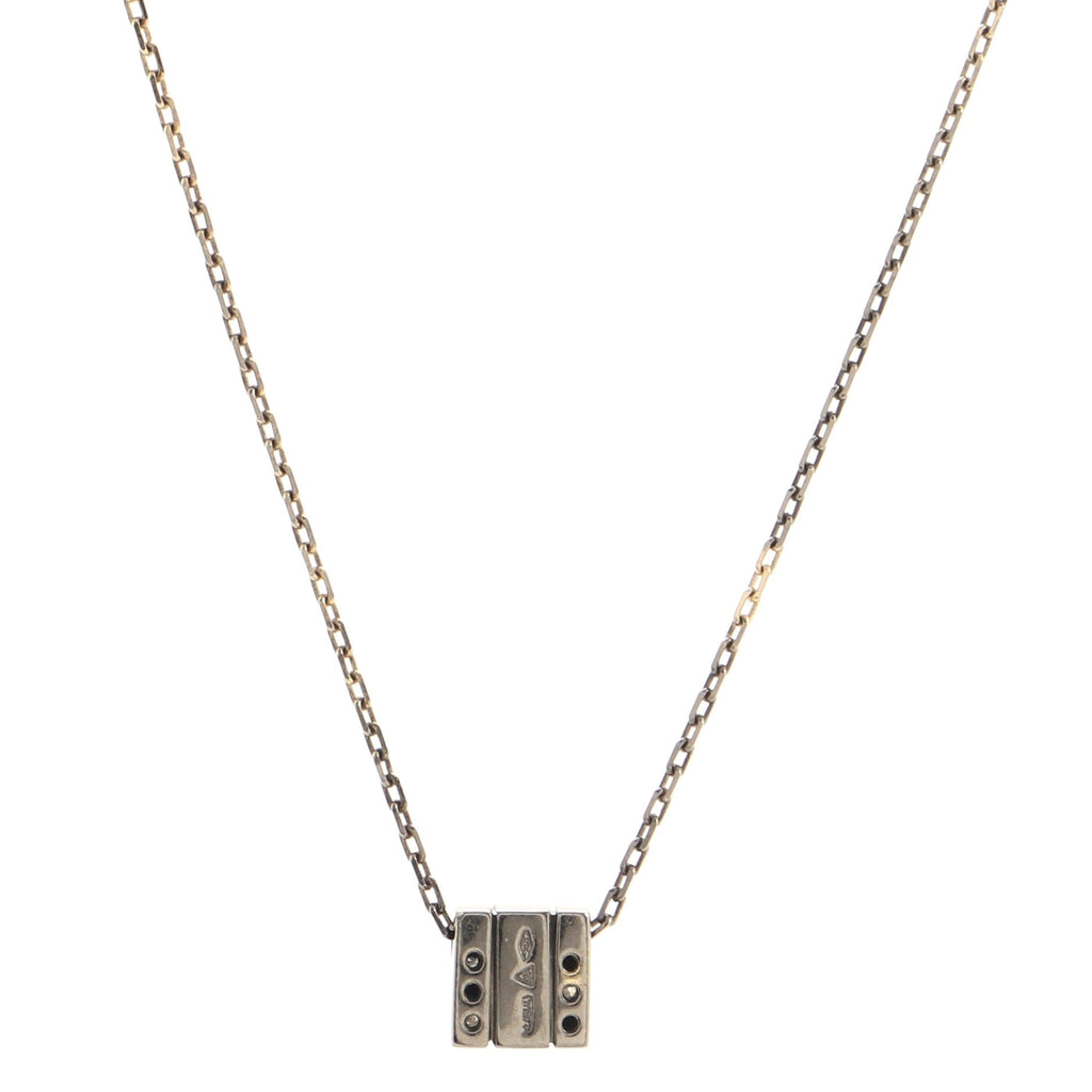 Belle Epoque Square Pendant Necklace 18K White Gold and Diamonds