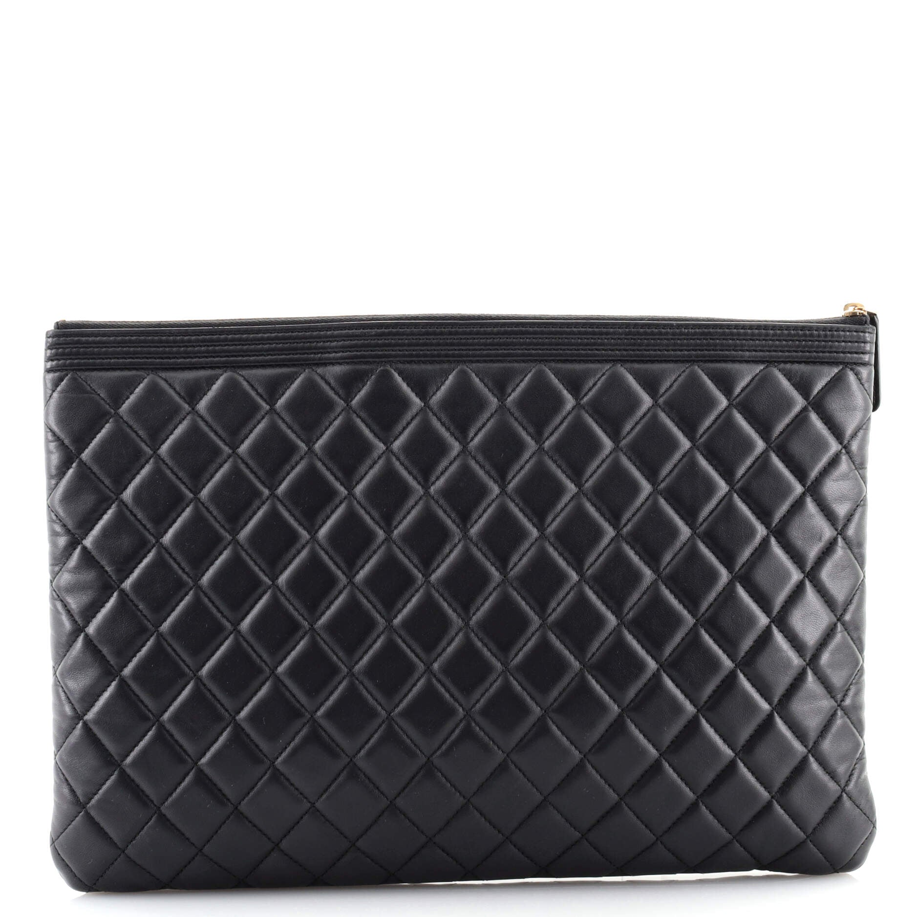 Boy O Case Clutch Quilted Lambskin Large