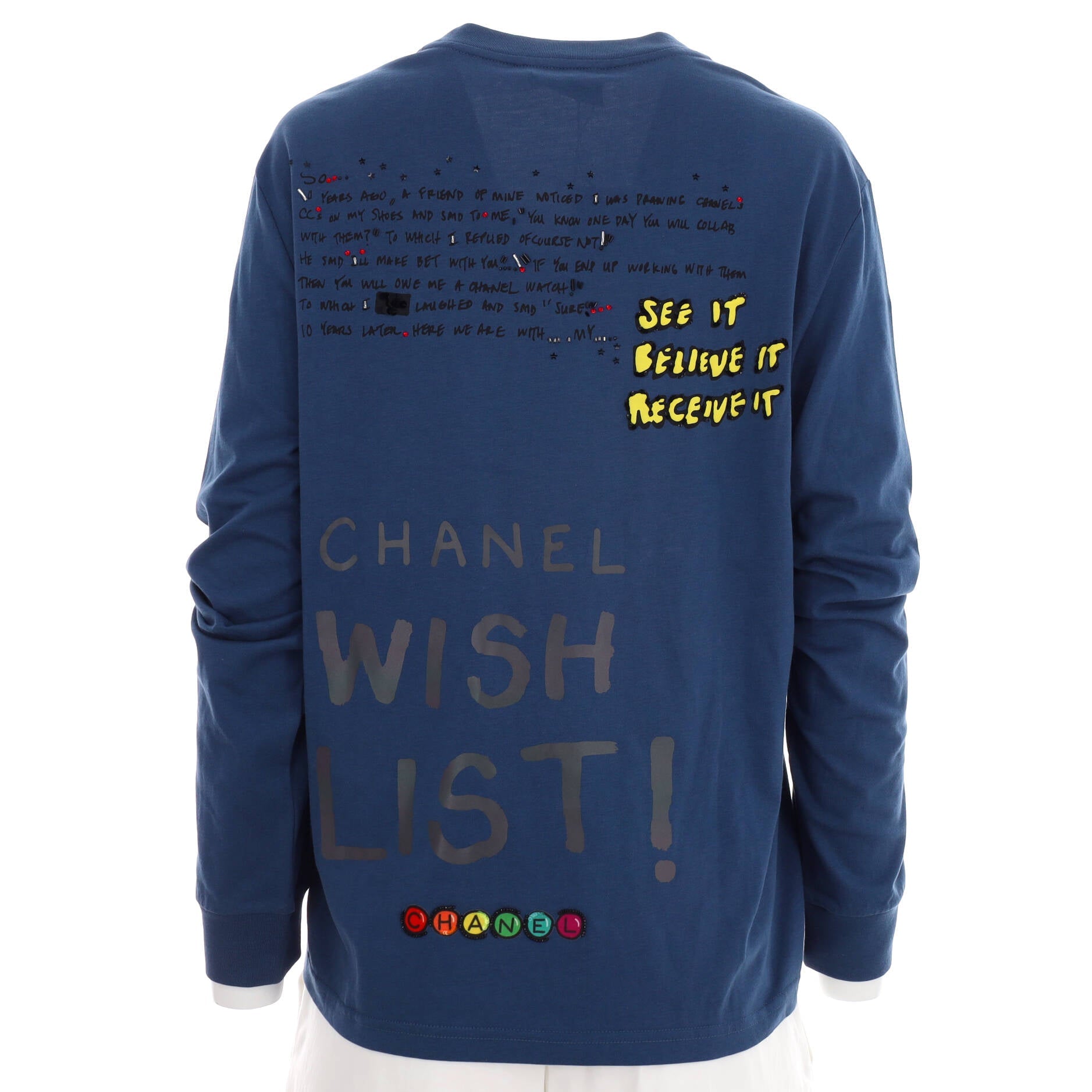 Women's Pharrell Graffiti Long Sleeve Sweatshirt Printed Cotton