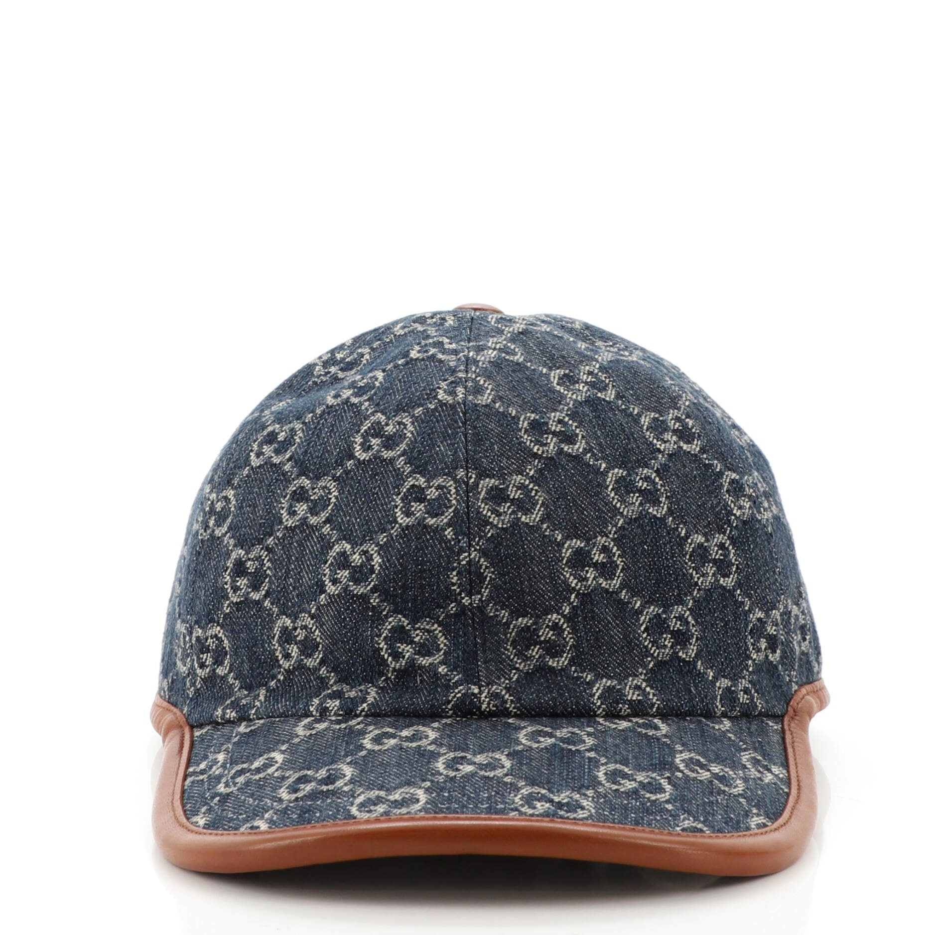 Baseball Cap GG Denim with Leather XXL