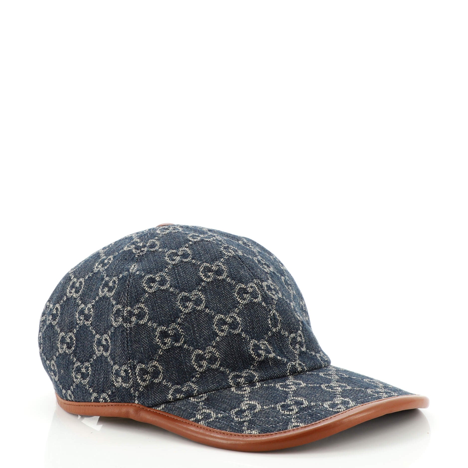 Baseball Cap GG Denim with Leather XXL