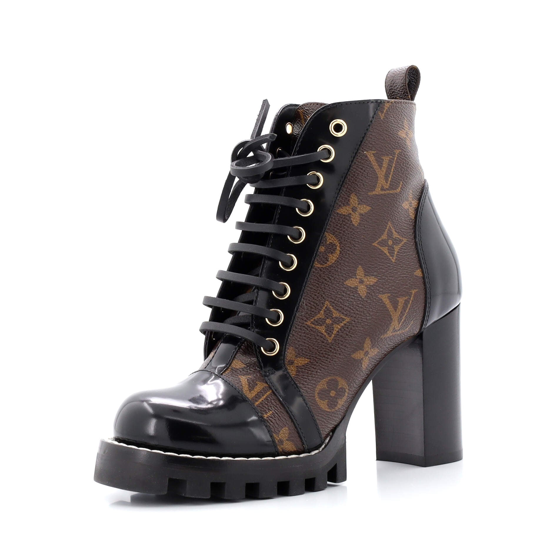 Women's Star Trail Ankle Boots Monogram Canvas with Patent
