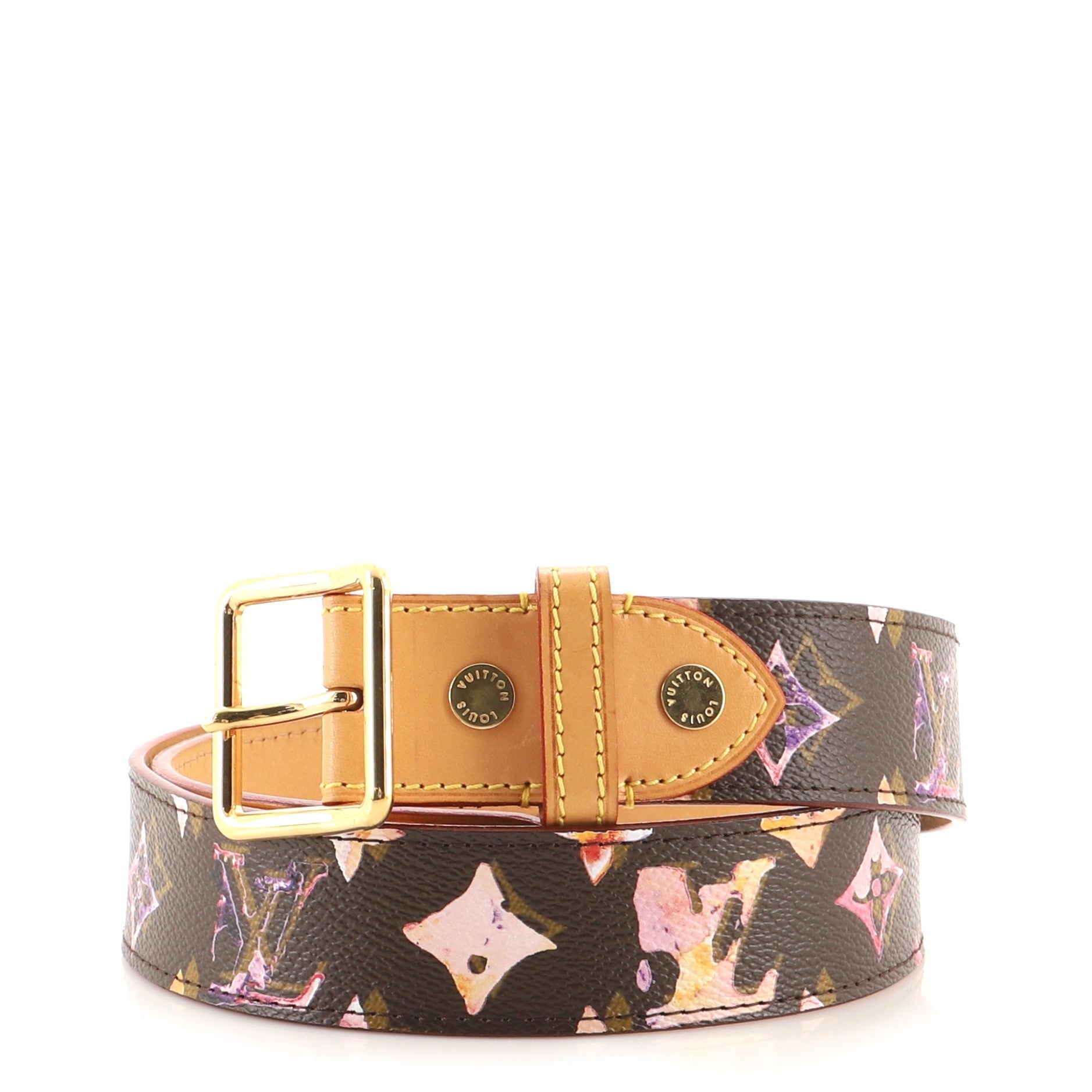 Buckle Belt Monogram Watercolor Aquarelle Medium 80
