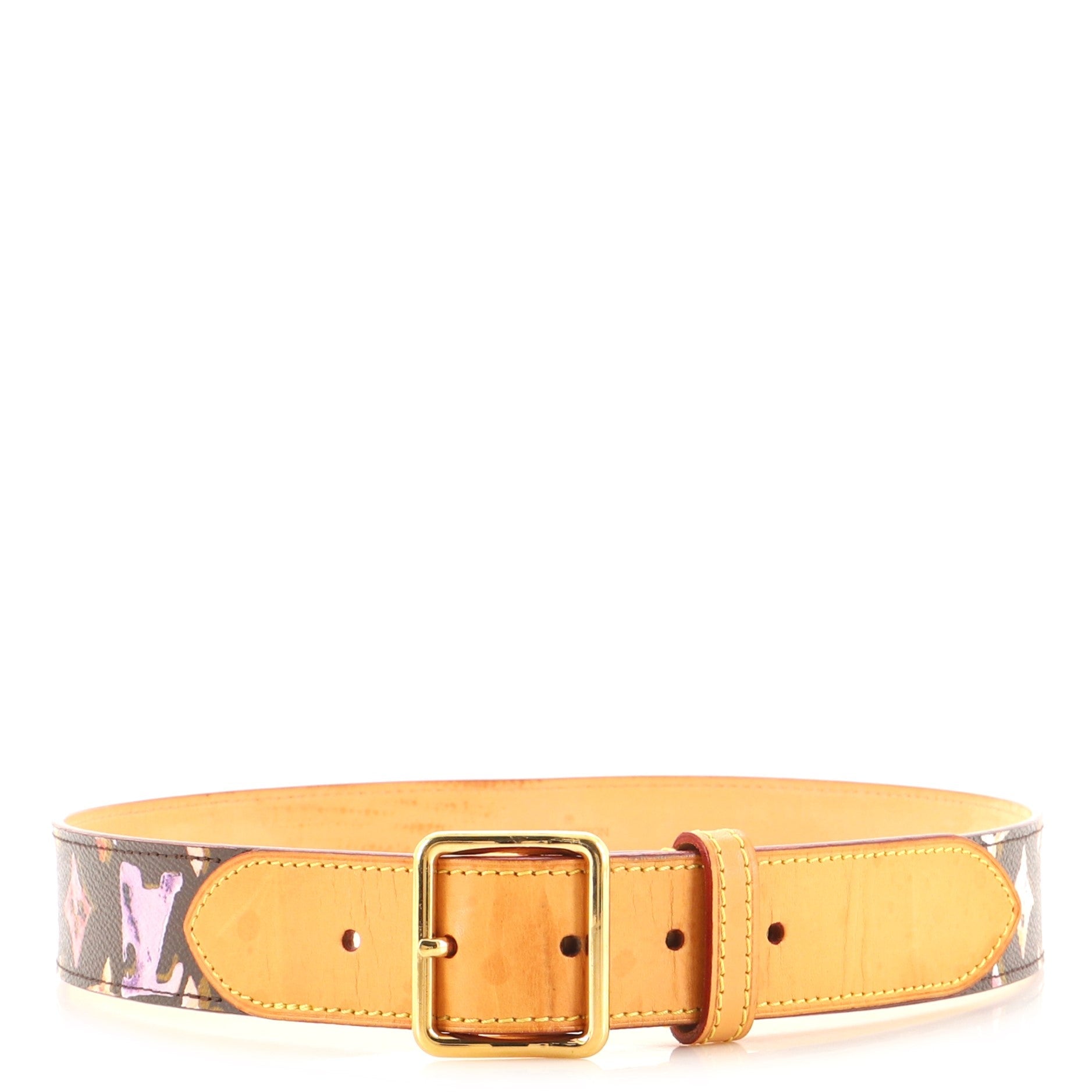 Buckle Belt Monogram Watercolor Aquarelle Medium 80