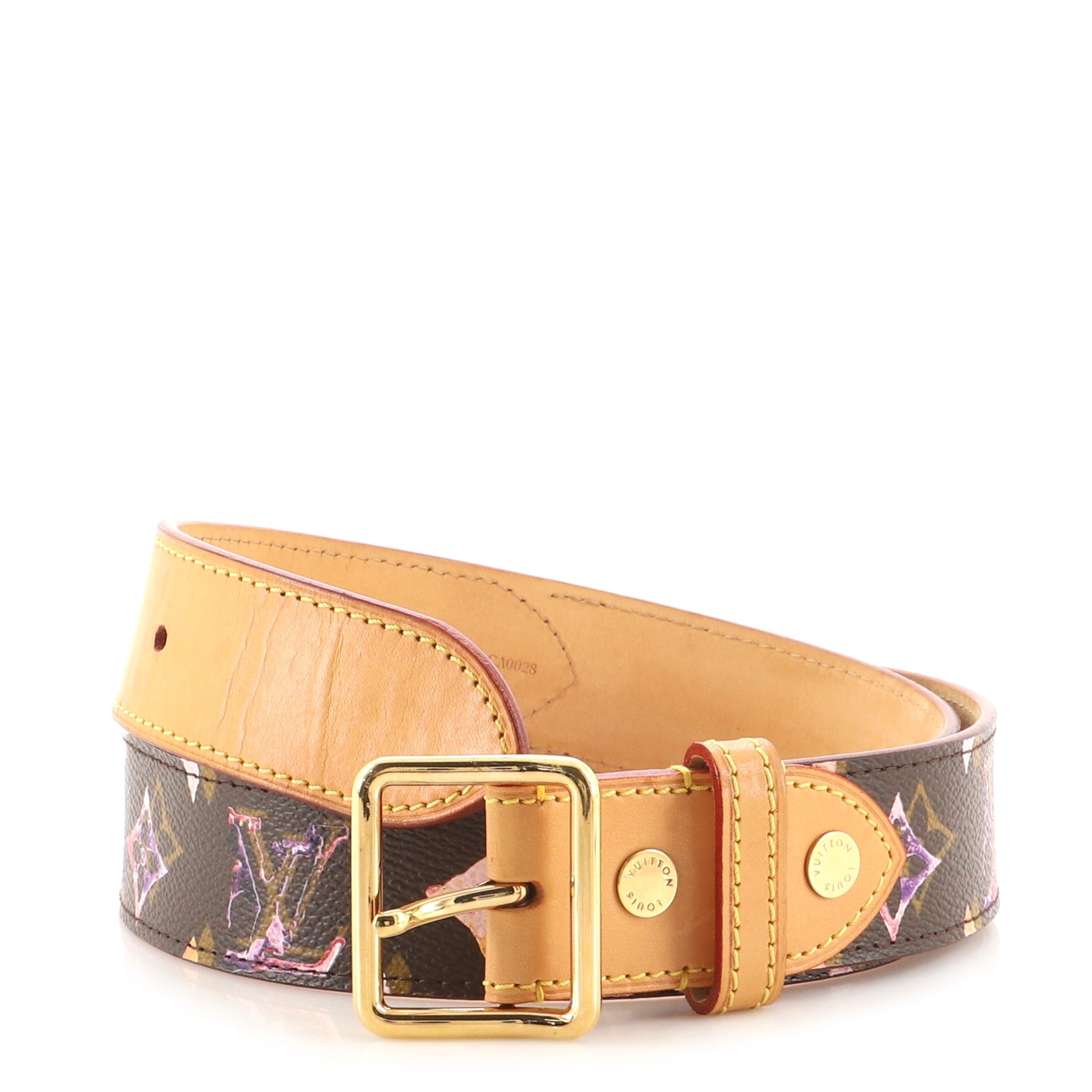 Buckle Belt Monogram Watercolor Aquarelle Medium 80
