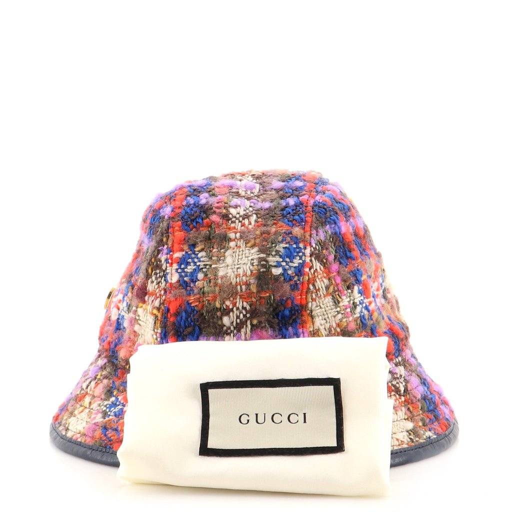 Interlocking G Patch Bucket Hat Tweed Large
