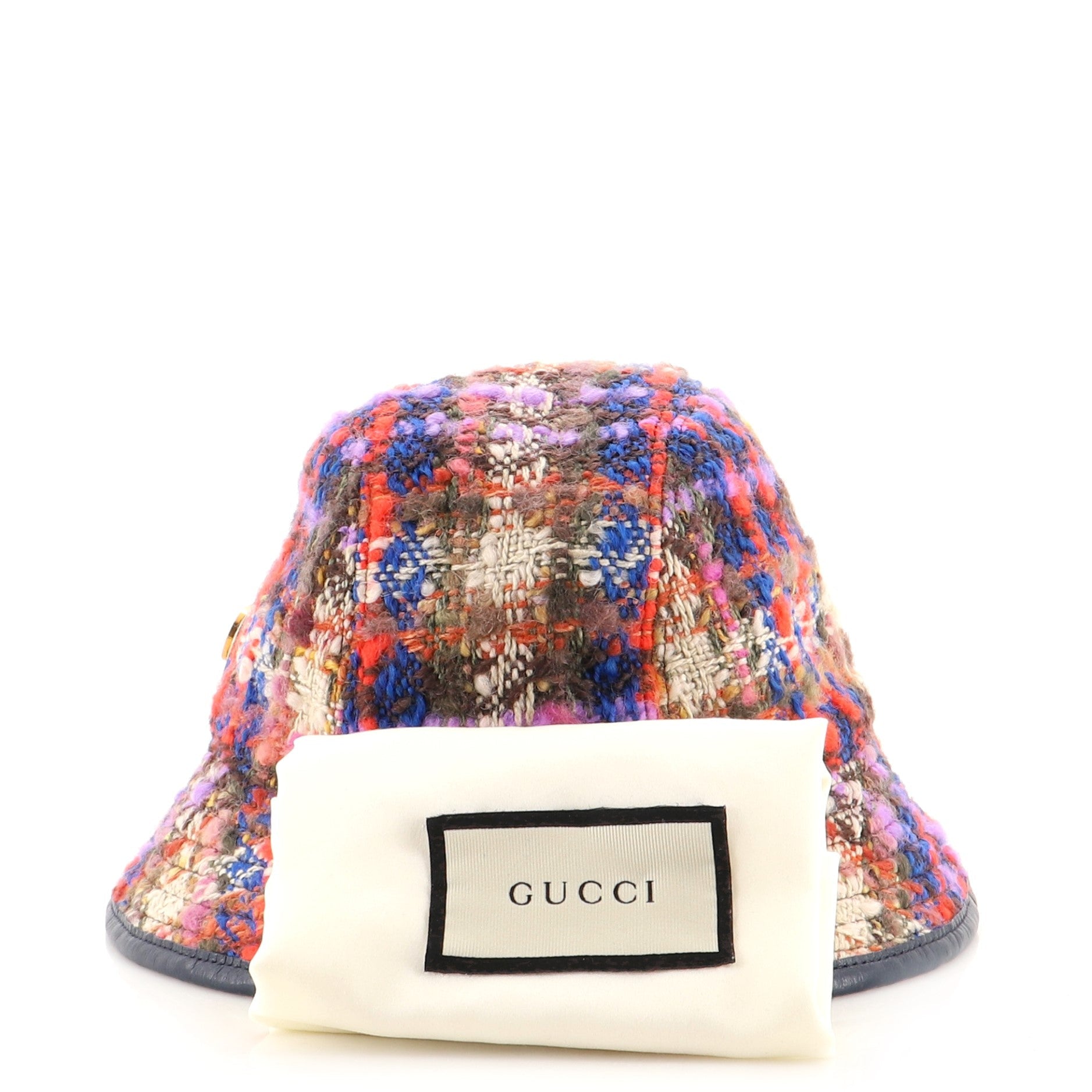 Interlocking G Patch Bucket Hat Tweed Large