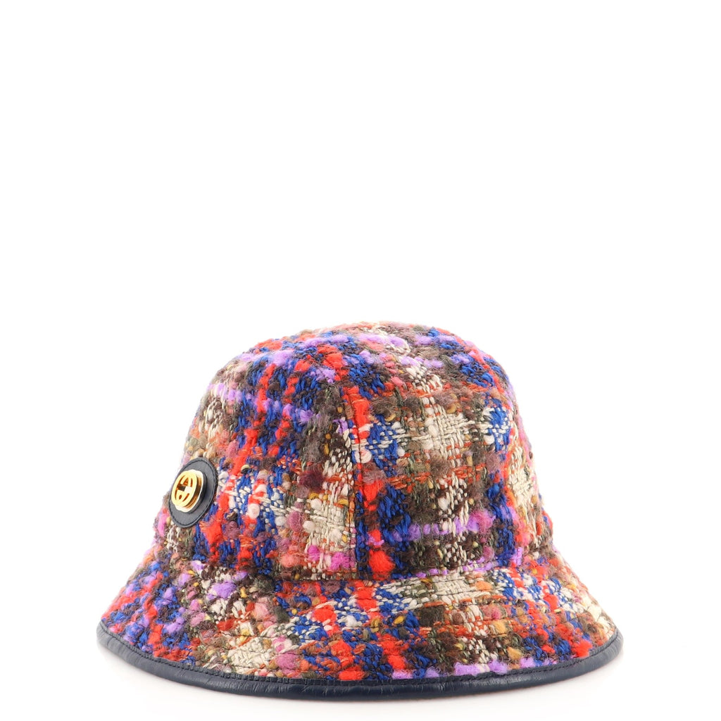 Interlocking G Patch Bucket Hat Tweed Large