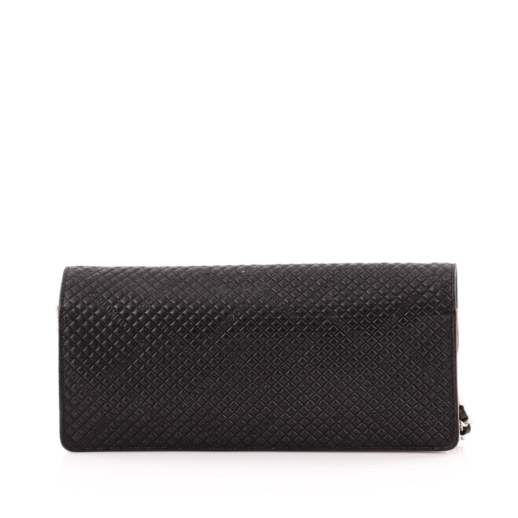 Wallet On Chain Clutch Embossed Leather Long