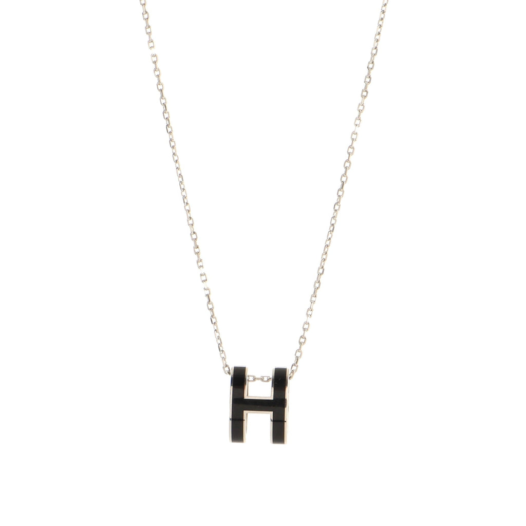 Pop H Pendant Chain Necklace Metal and Enamel