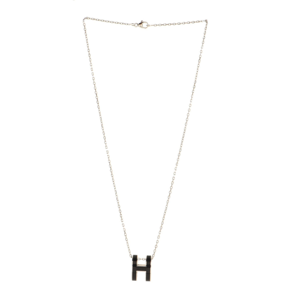 Pop H Pendant Chain Necklace Metal and Enamel