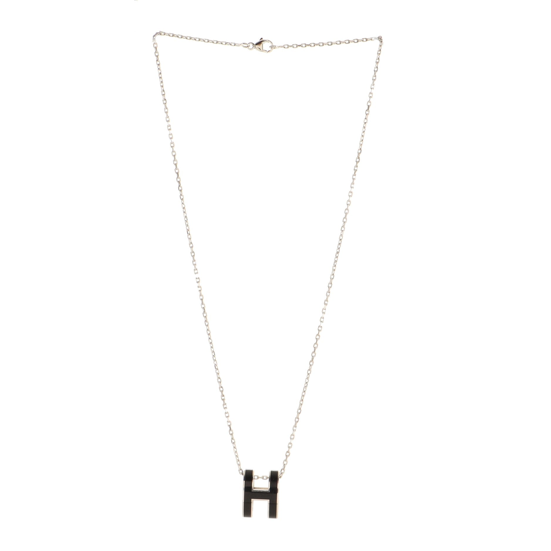 Pop H Pendant Chain Necklace Metal and Enamel