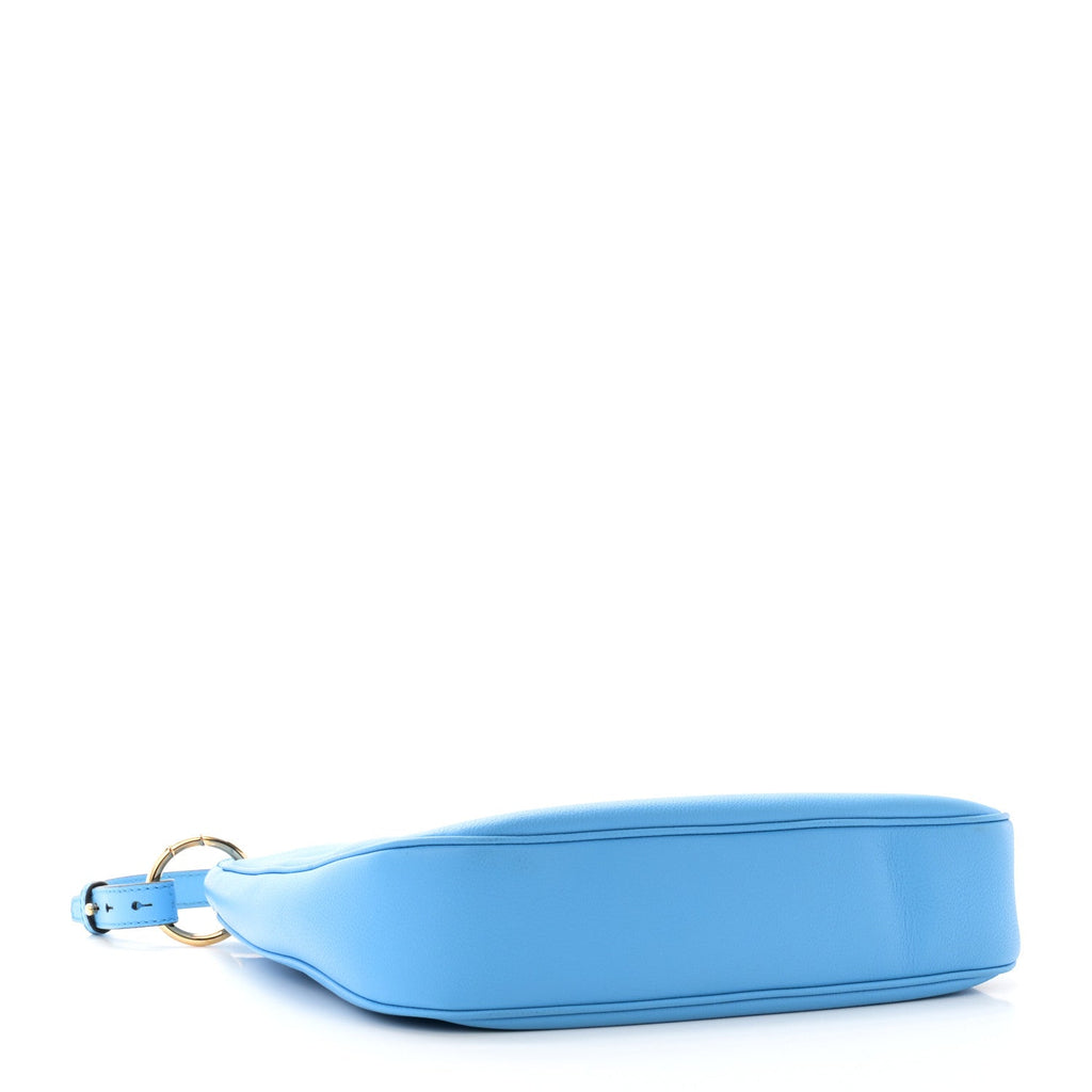 Grained Calfskin La Medusa Medium Hobo Crossbody Blue