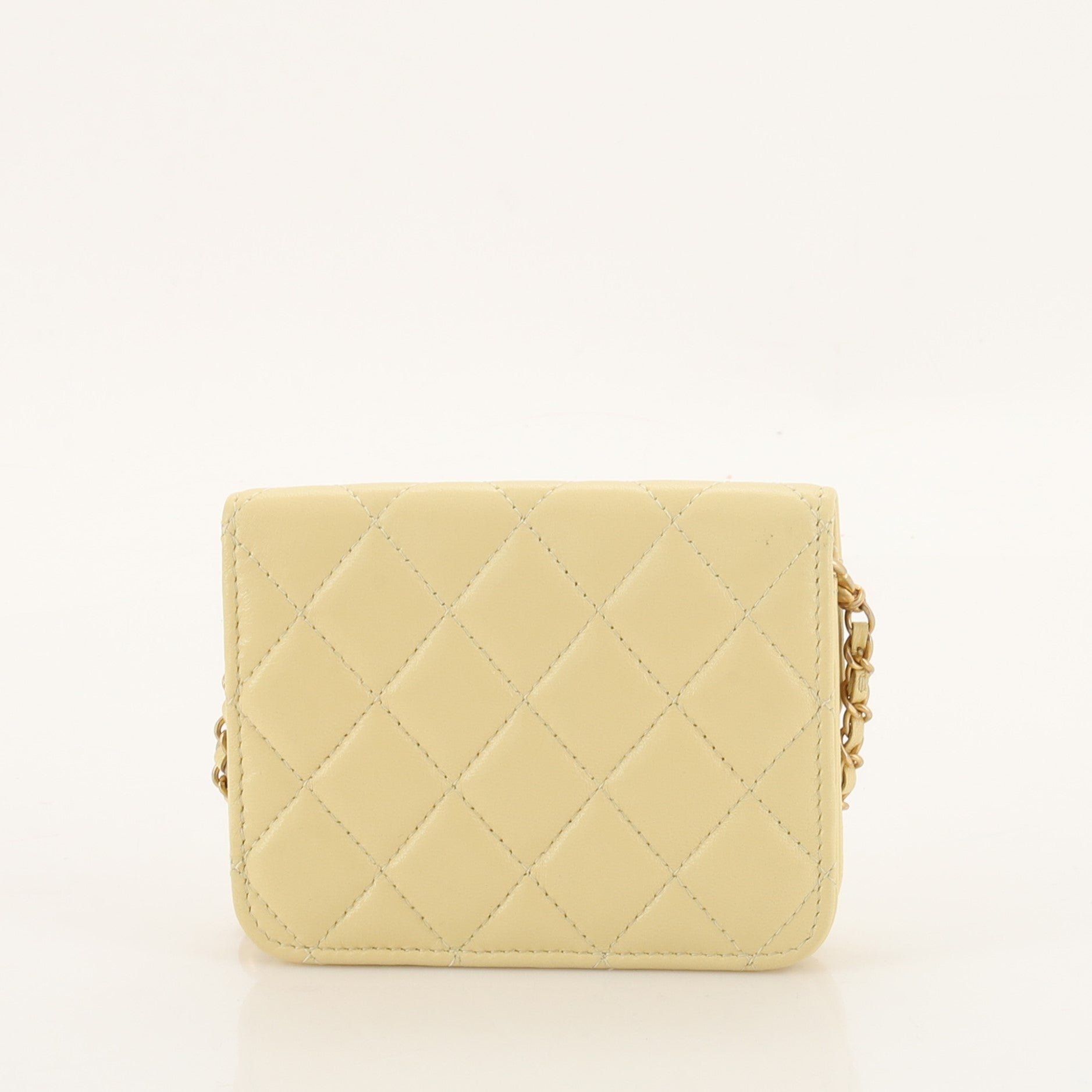 Pearl Crush Flap Clutch with Chain Quilted Lambskin Mini
