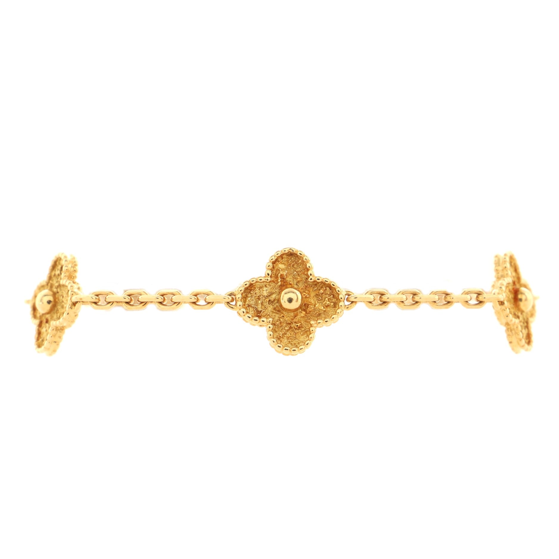 Vintage Alhambra 5 Motifs Bracelet 18K Yellow Gold