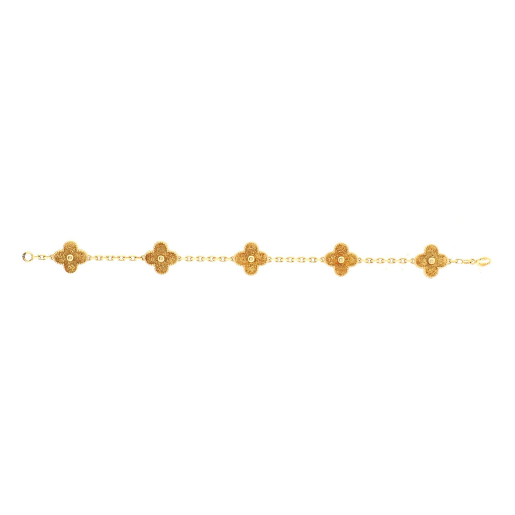 Vintage Alhambra 5 Motifs Bracelet 18K Yellow Gold