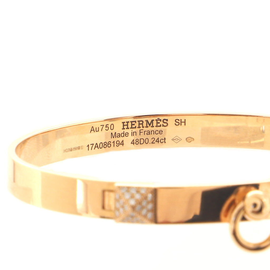 Collier de Chien Bracelet 18K Rose Gold with Pave Diamond Studs PM