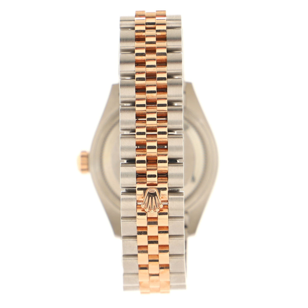 Oyster Perpetual Datejust Automatic Watch Stainless Steel and Rose Gold with Diamond Bezel and Markers and IX Numeral 28