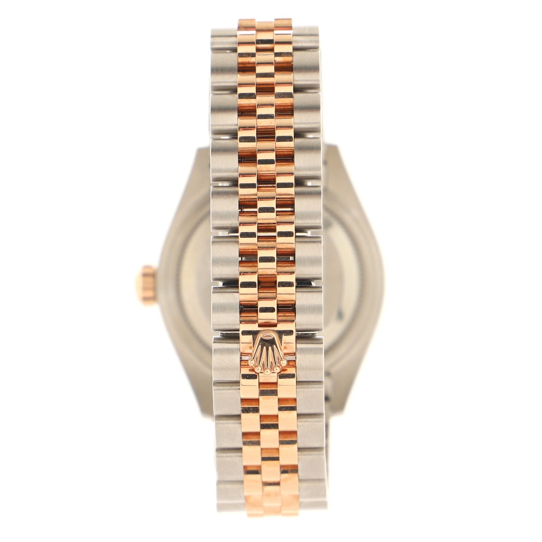 Oyster Perpetual Datejust Automatic Watch Stainless Steel and Rose Gold with Diamond Bezel and Markers and IX Numeral 28