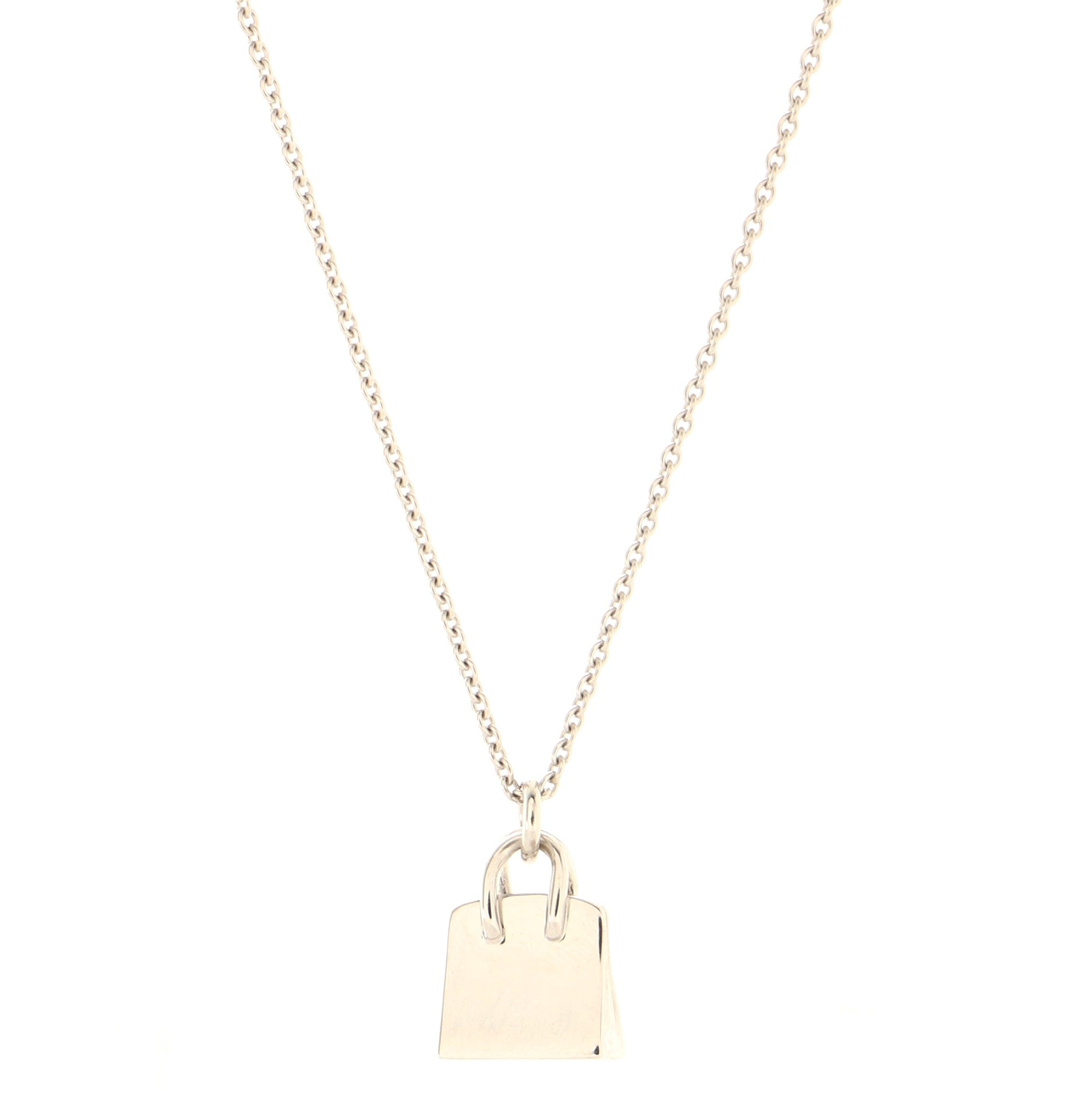 Birkin Amulette Pendant Necklace 18K White Gold and Diamonds