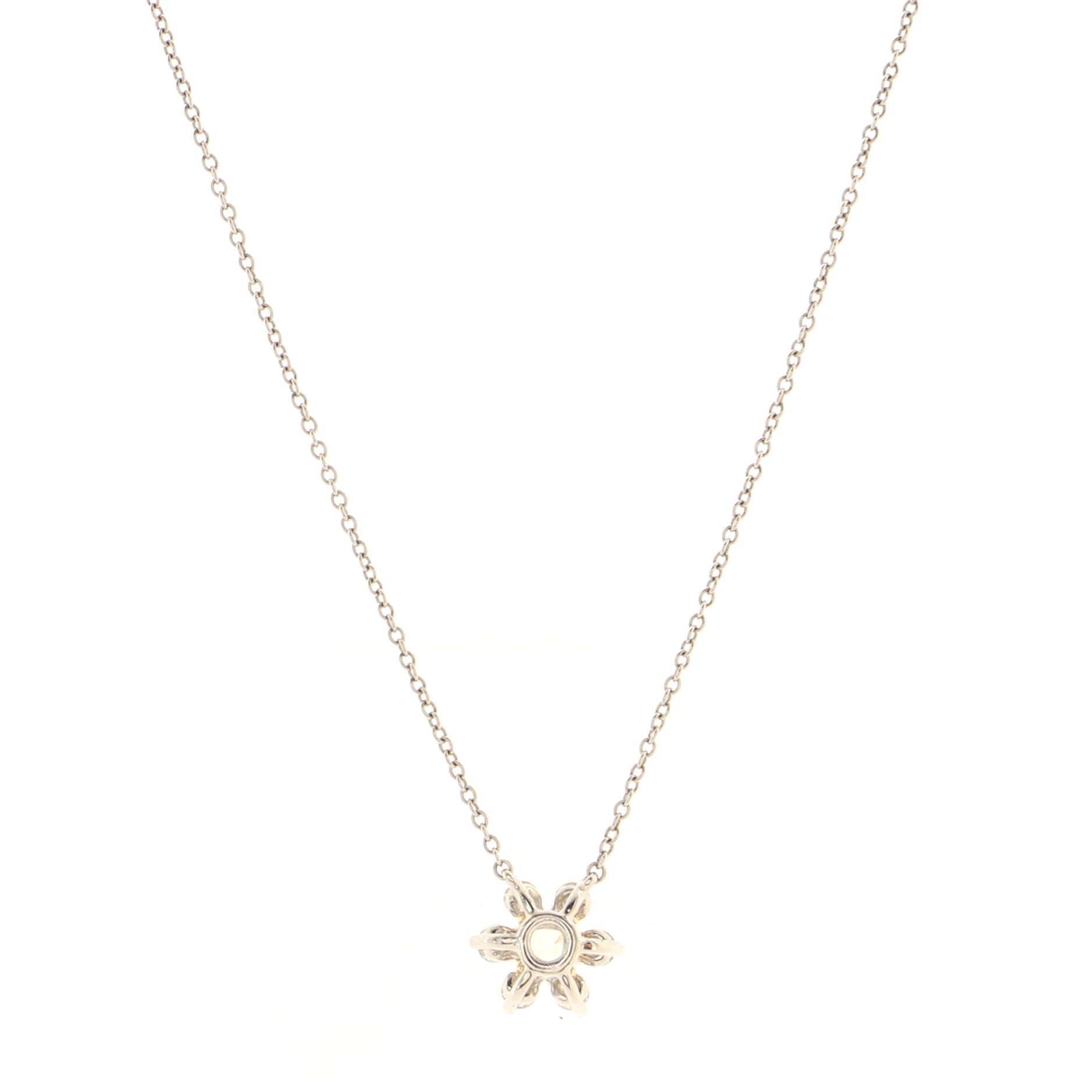 Buttercup Pendant Necklace Platinum with Yellow Diamond and Diamonds