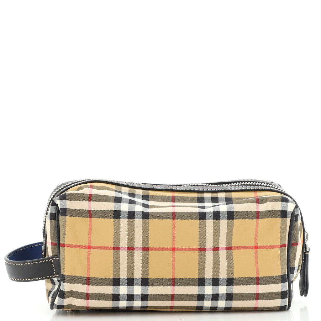 Cosmetic Pouch Vintage Check Canvas