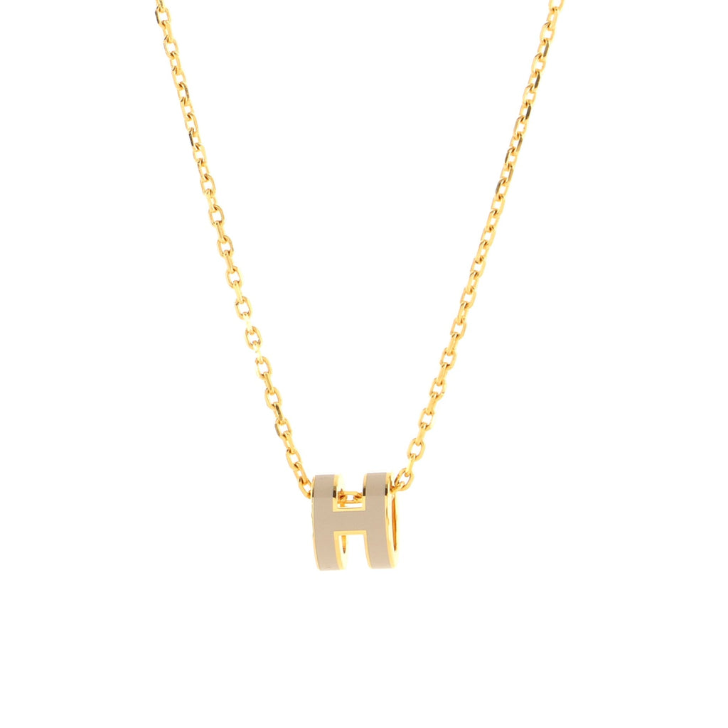 Pop H Pendant Chain Necklace Metal and Enamel Mini