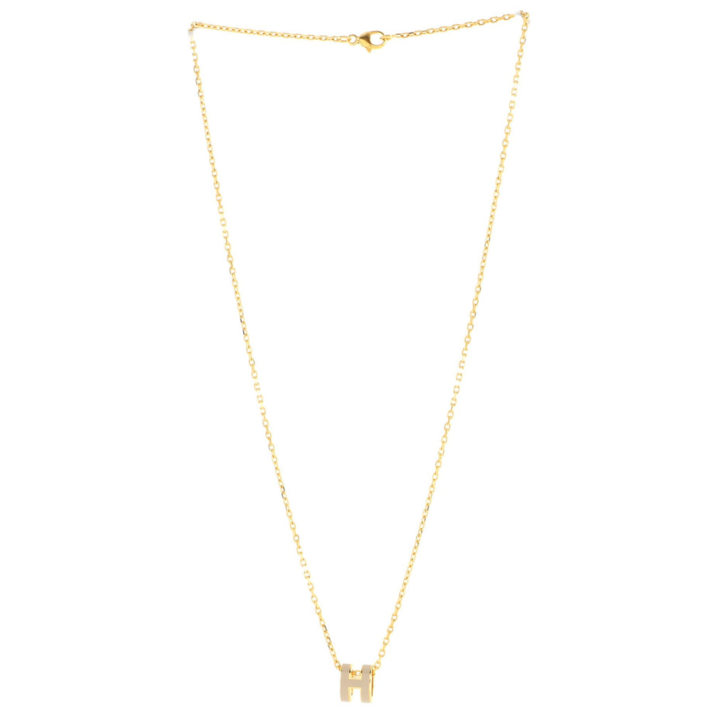 Pop H Pendant Chain Necklace Metal and Enamel Mini