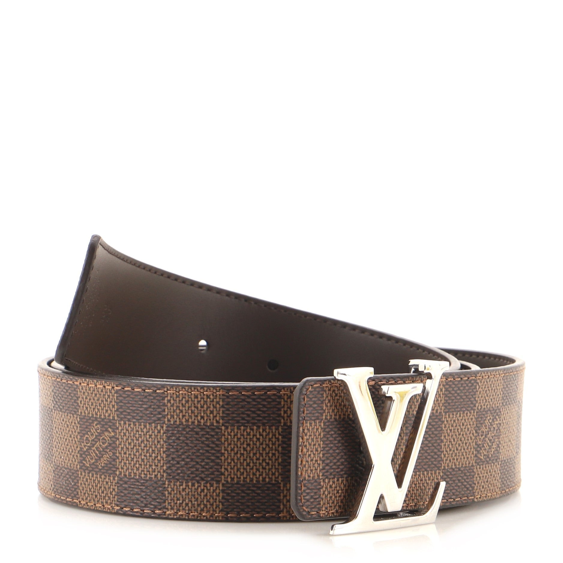LV Initiales Reversible Belt Damier and Leather Wide 100