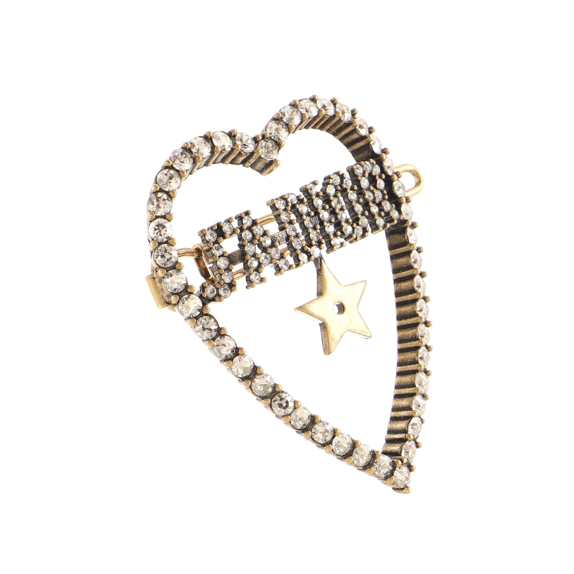 J'Adior Heart Barrette Metal with Crystals XS